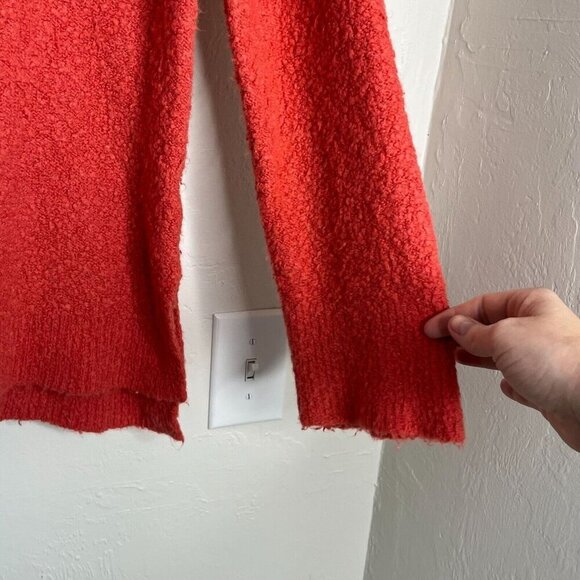 Anthropologie Fuzzy‎ Nubby Alpaca Blend Clayton Sweater V-Neck Oversized Pink XS - Picture 2 of 9